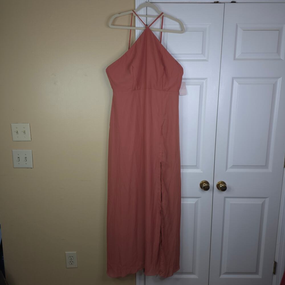 Birdy Grey Halter Neck Juliet Maxi Dress in Terracotta Size XXL